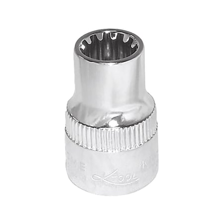 K-Tool International 3/8" Drive, 12mm Metric Socket, Spline Socket 3/8" Dr, 12mm KTI-20712